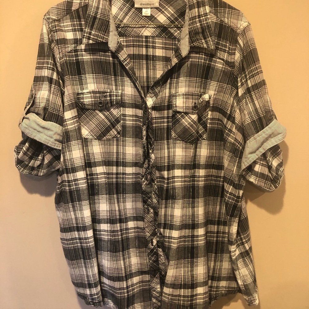 (2X) Plaid Dressbarn Button Down